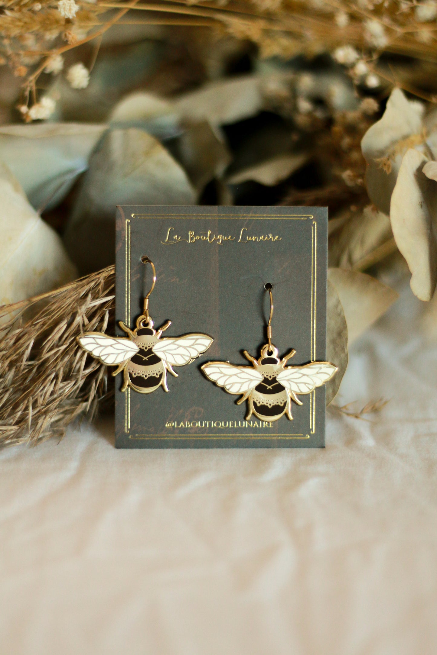 Boucles d'oreilles abeille