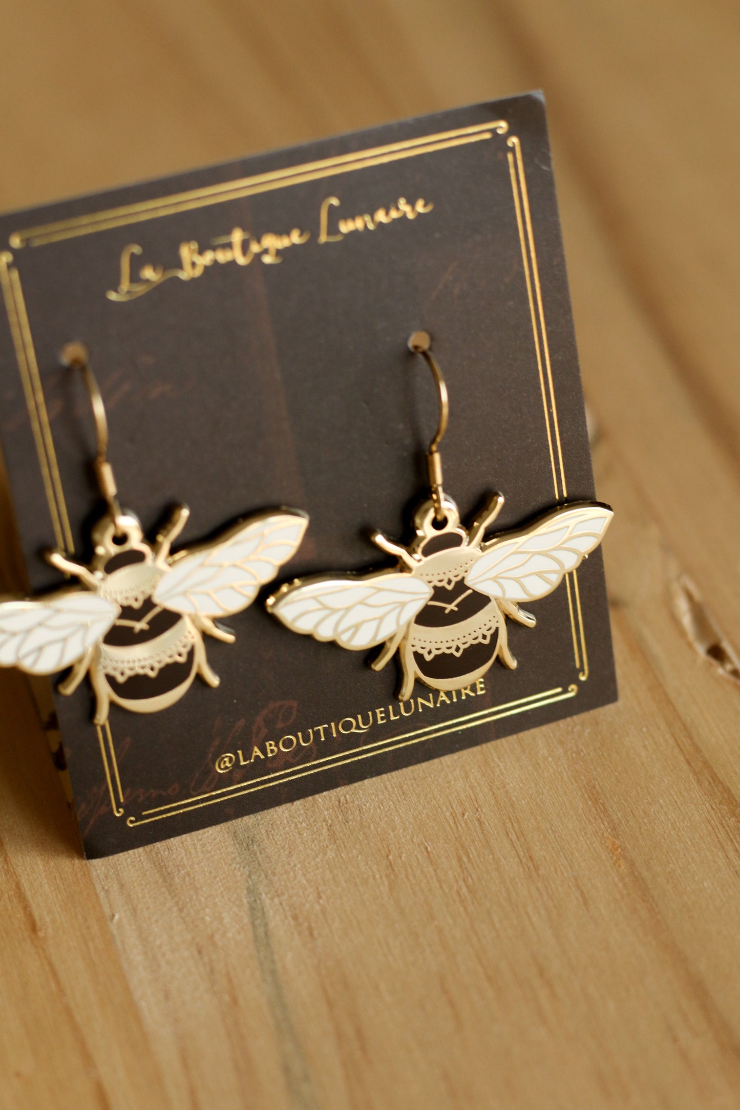 Boucles d'oreilles abeille