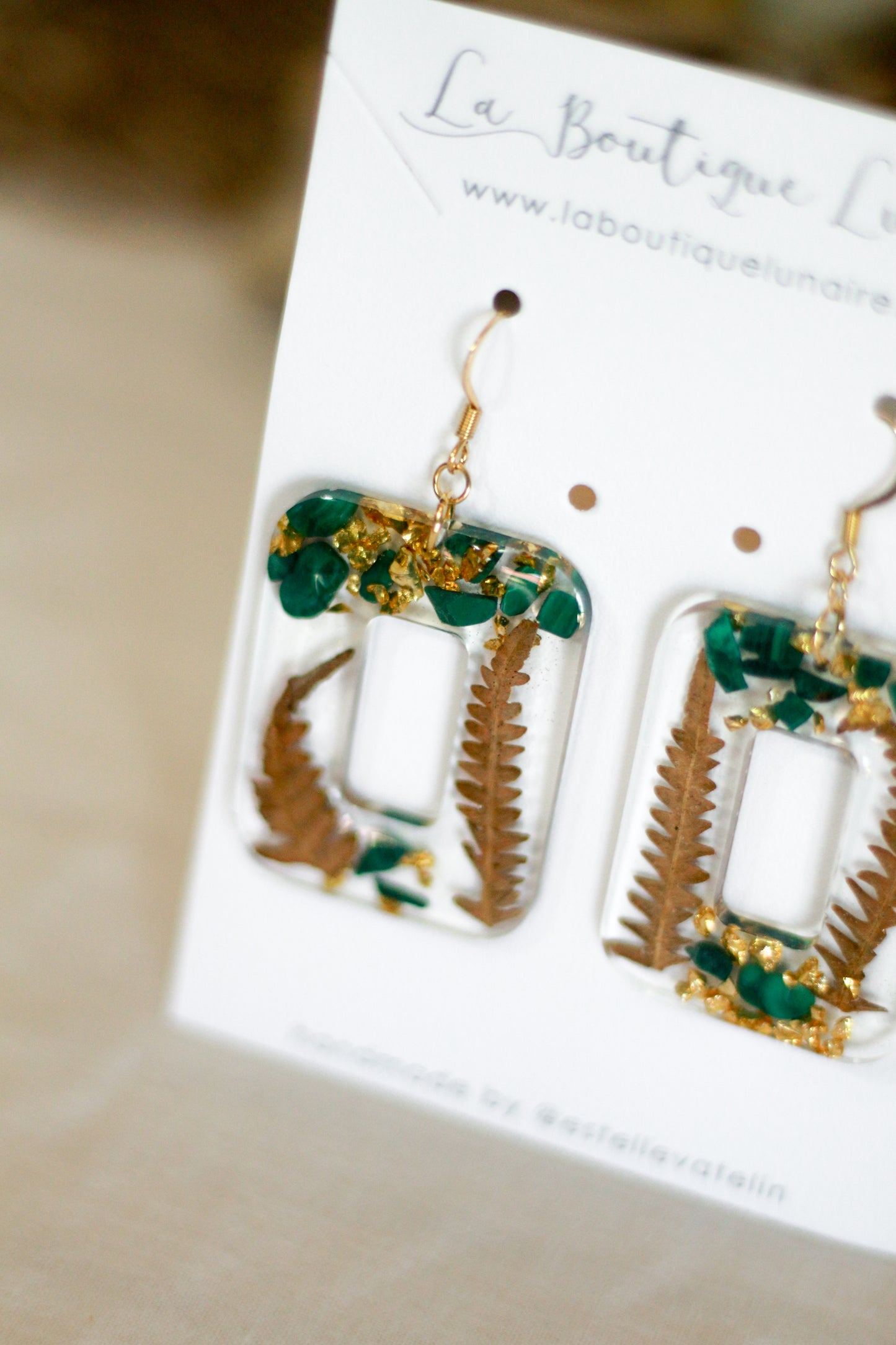 Boucles d'oreilles Gabrielle - malachite