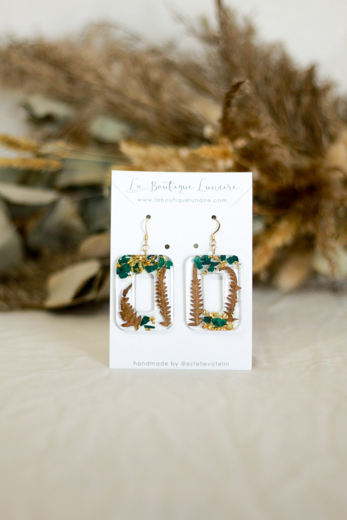Boucles d'oreilles Gabrielle - malachite