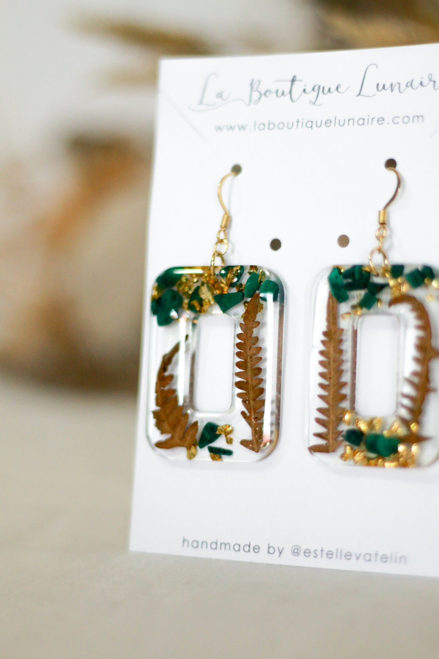 Boucles d'oreilles Gabrielle - malachite