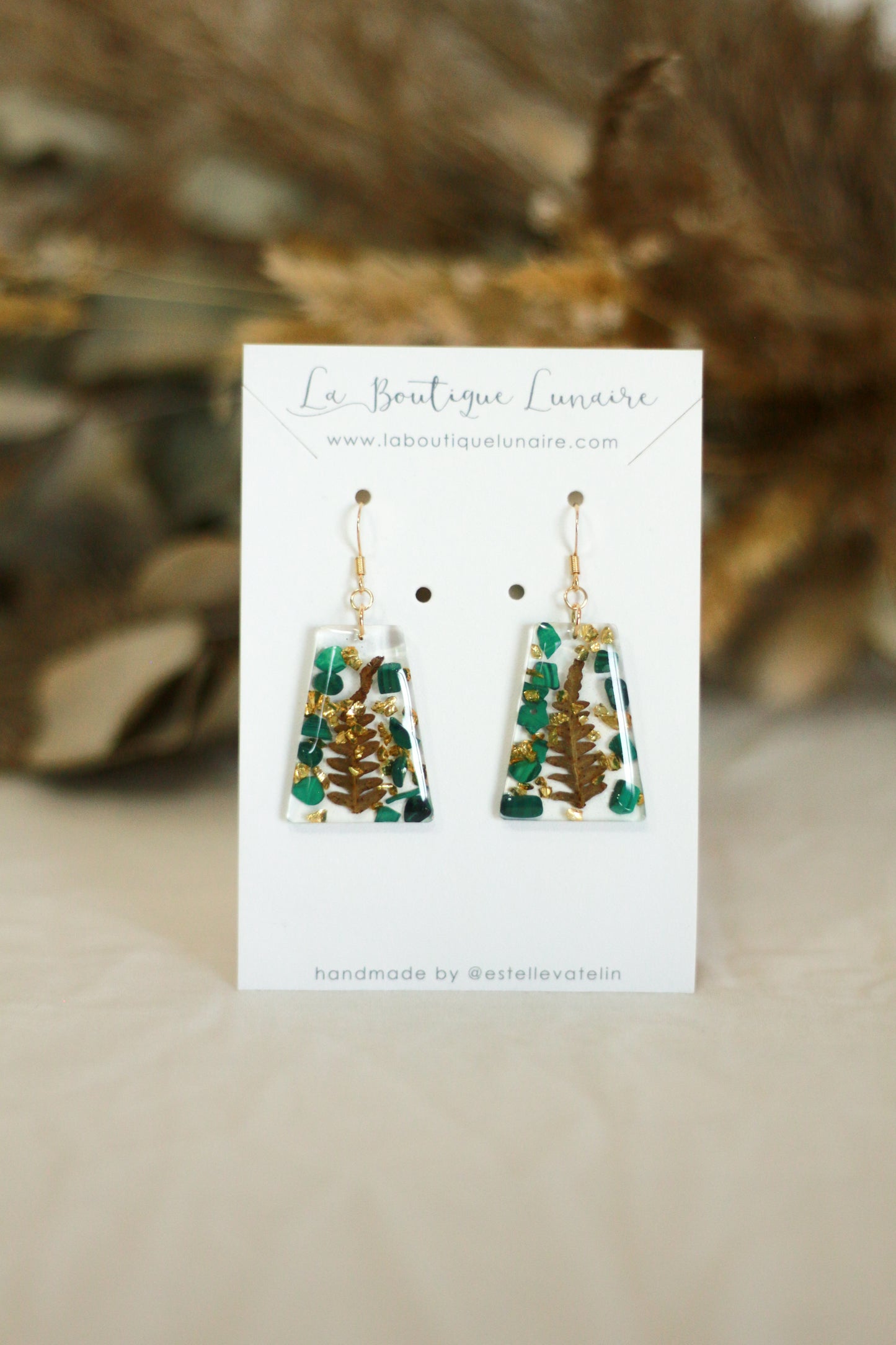 Boucles d'oreilles Carole - malachite