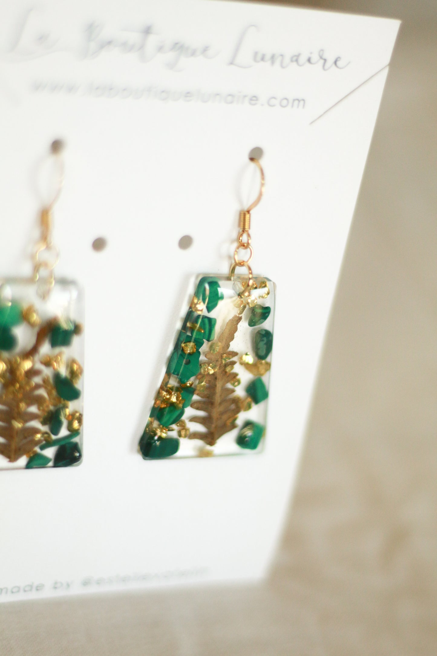 Boucles d'oreilles Carole - malachite