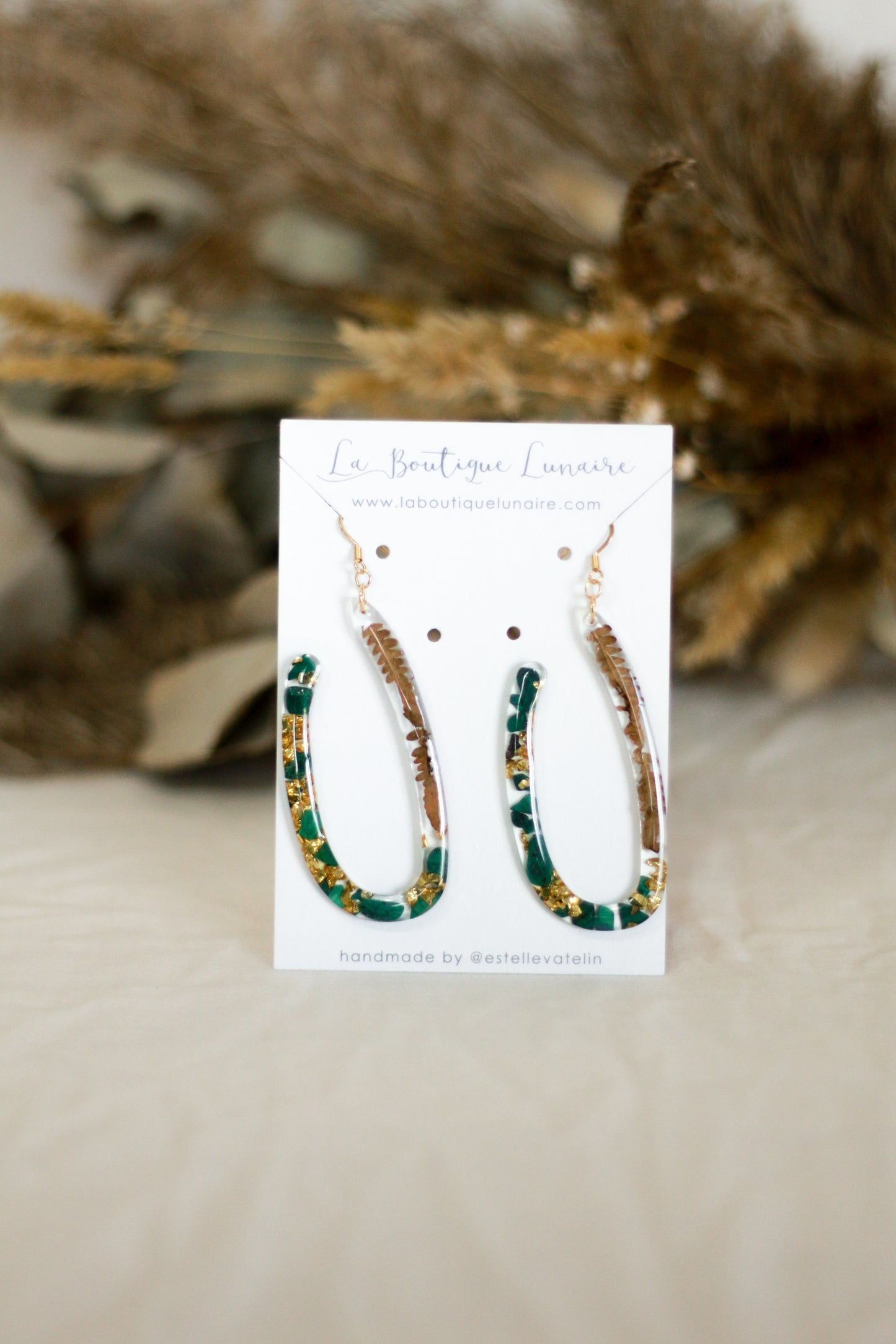 Boucles d'oreilles Gretel - malachite