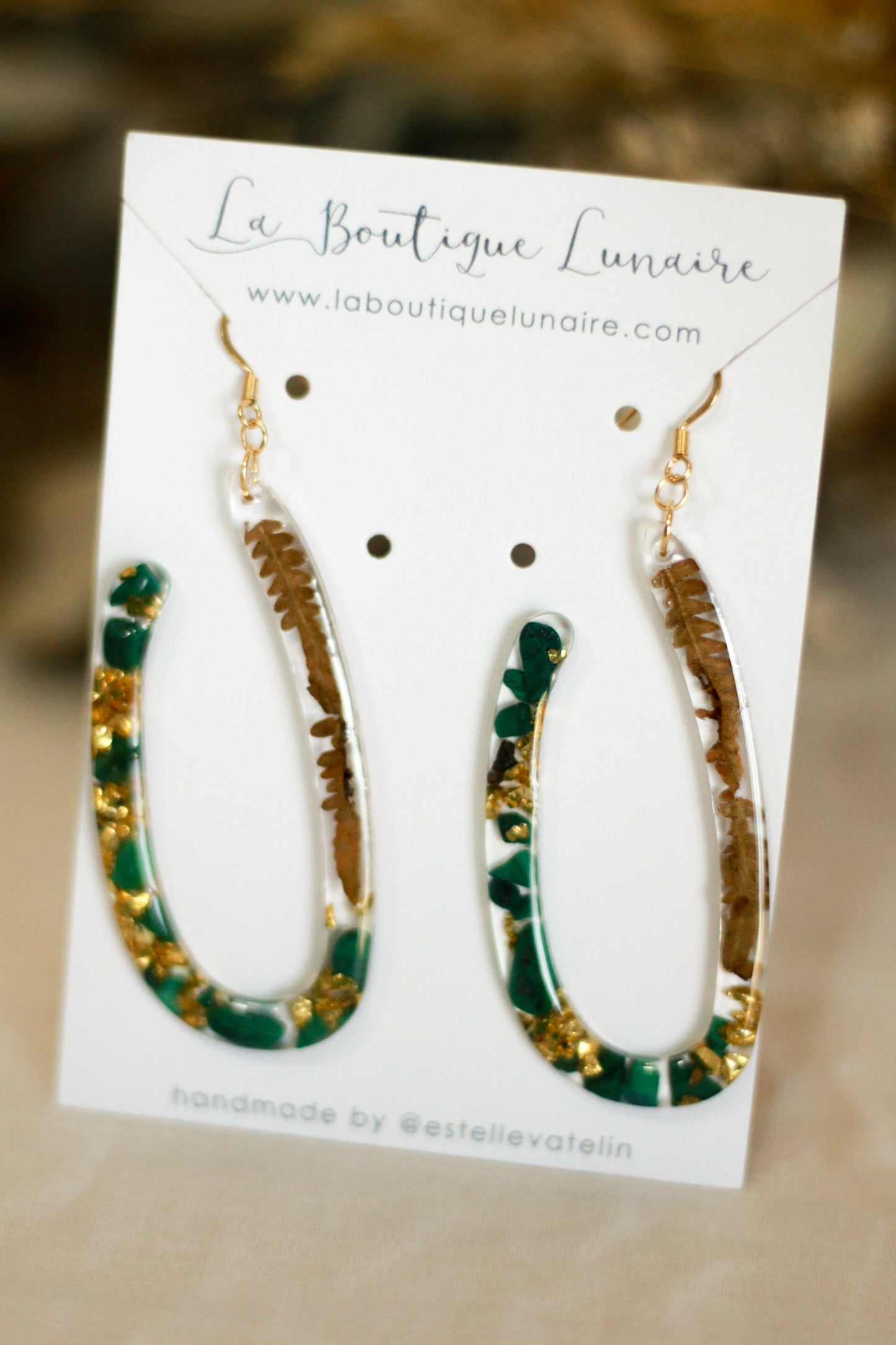 Boucles d'oreilles Gretel - malachite