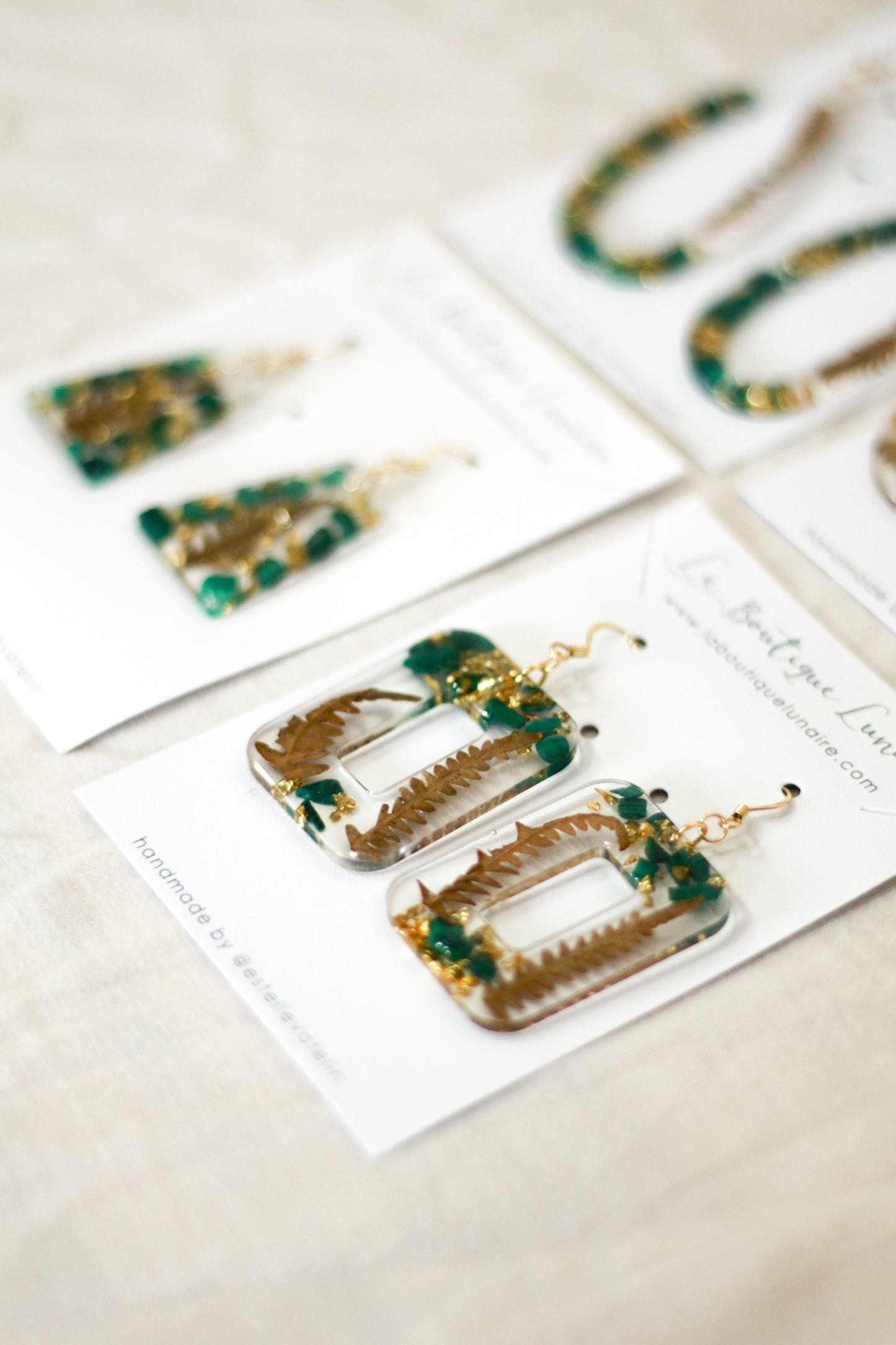 Boucles d'oreilles Gabrielle - malachite