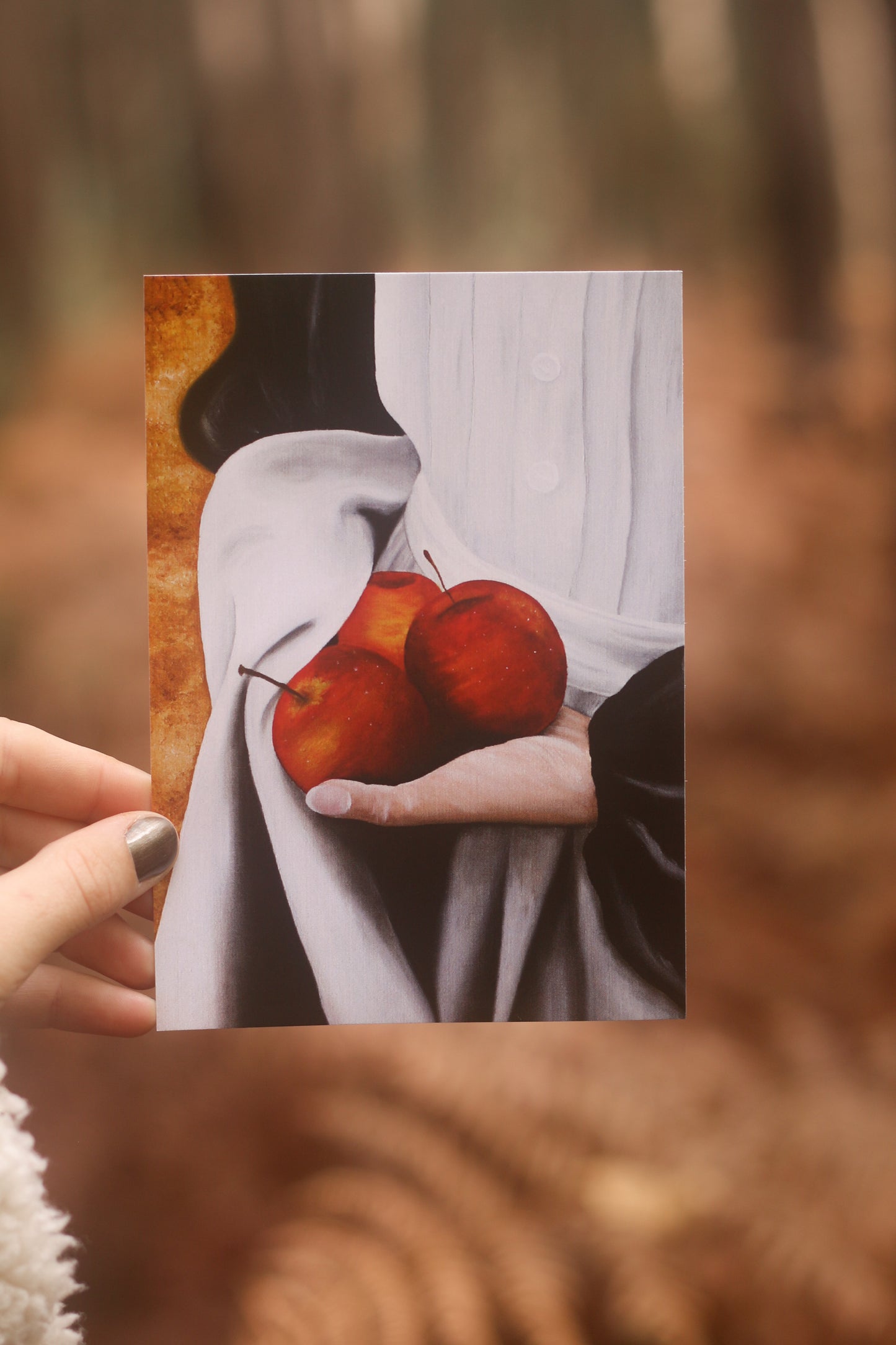 Carte postale peinture "Apron and apples"