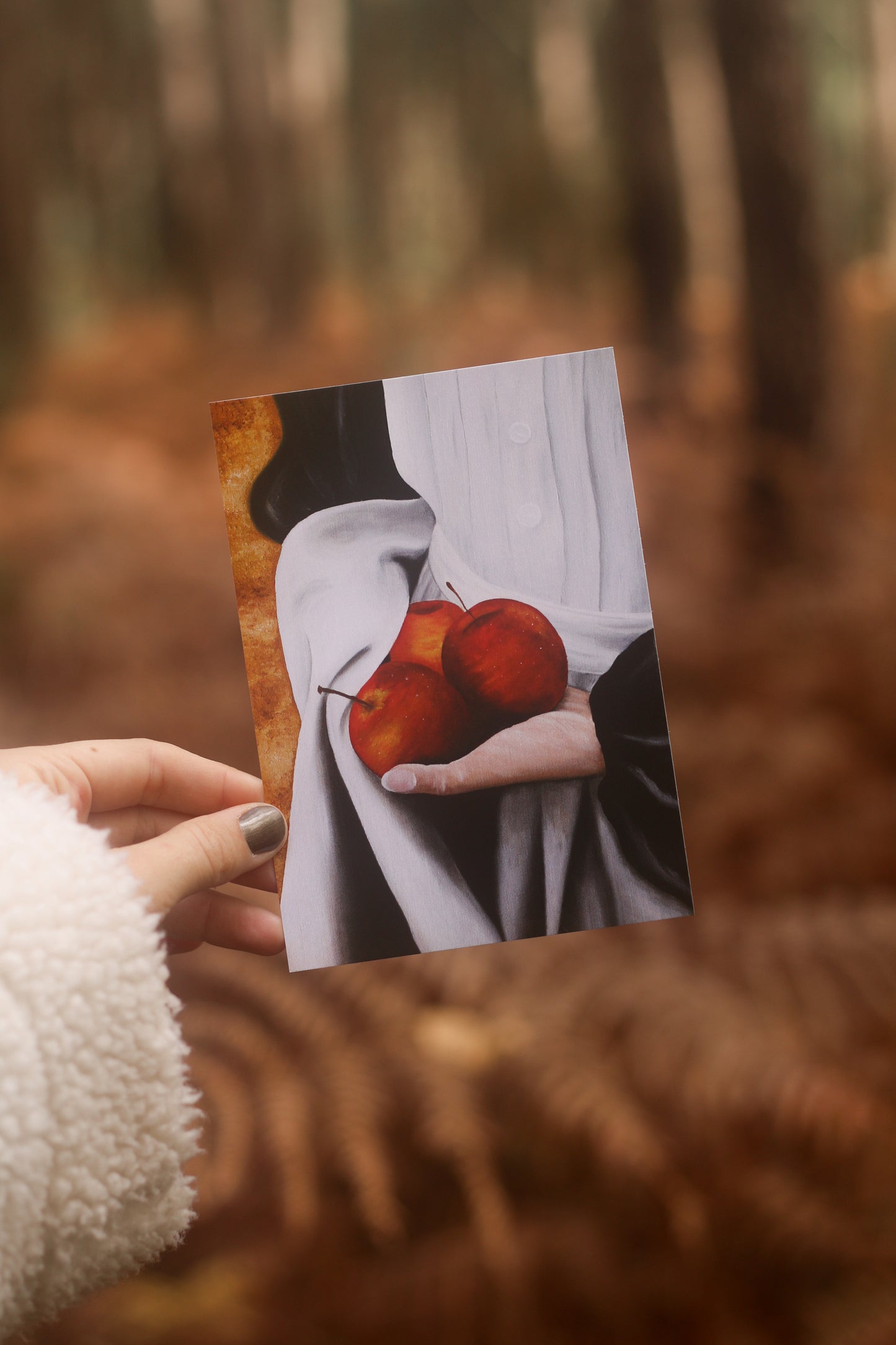 Carte postale peinture "Apron and apples"