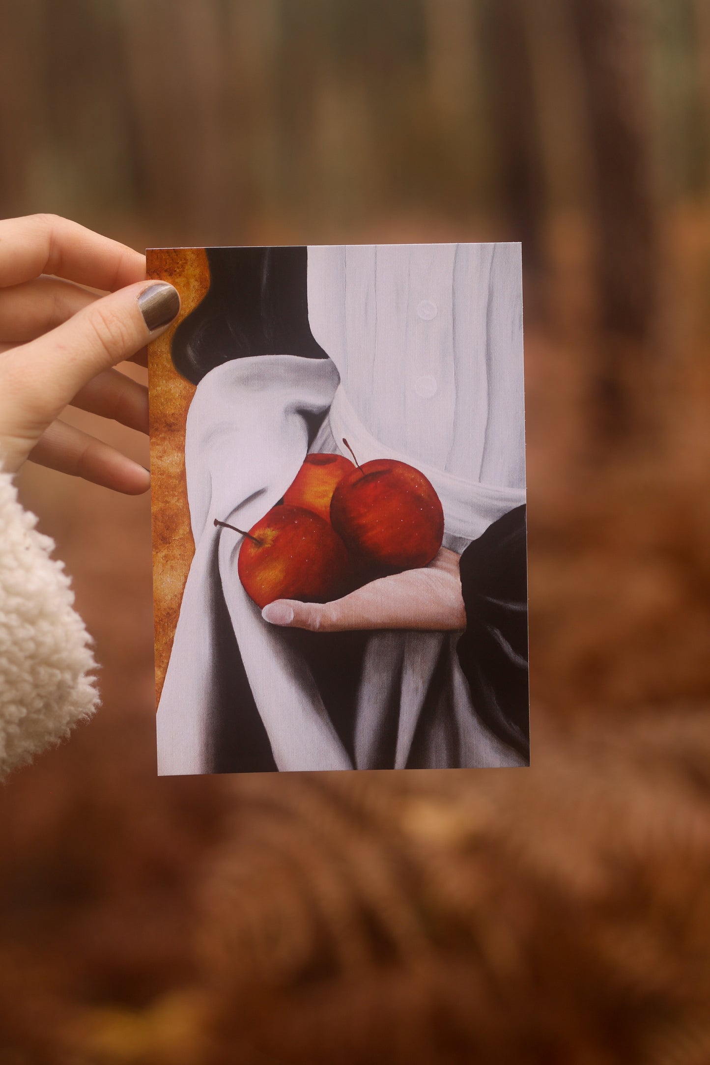 Carte postale peinture "Apron and apples"