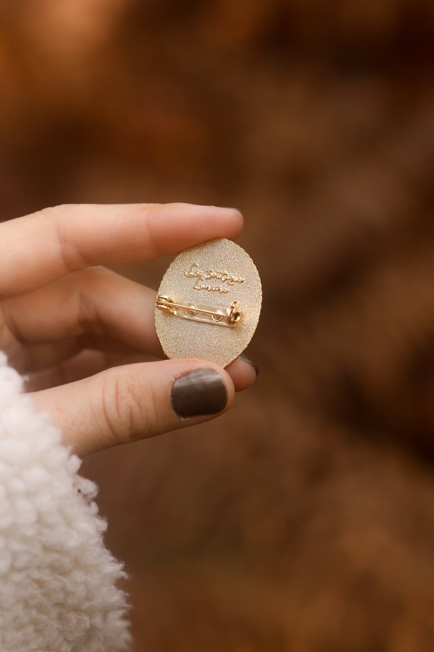Broche camée verte