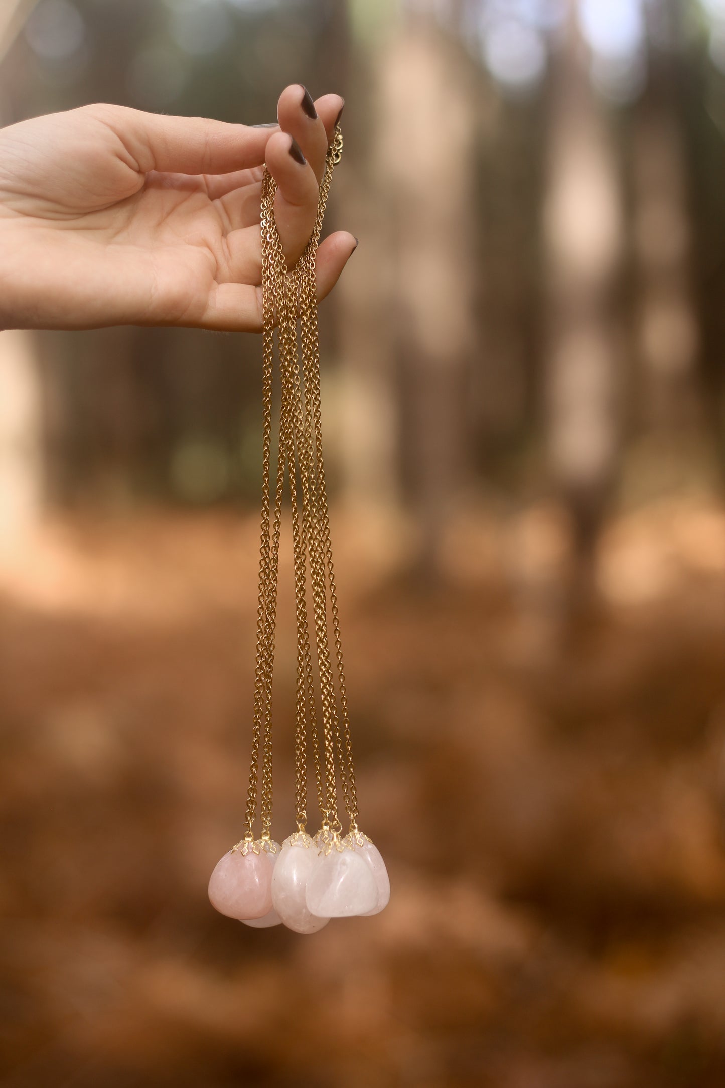 Collier pierre roulée - Quartz rose