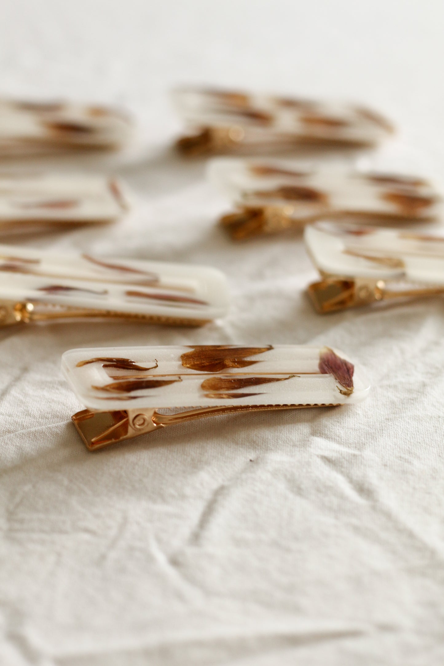 Autumn petal hair clips
