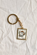 Mushroom Postage Stamp Keychain