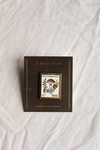 Mushroom postal stamp pin