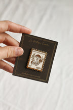 Mushroom postal stamp pin