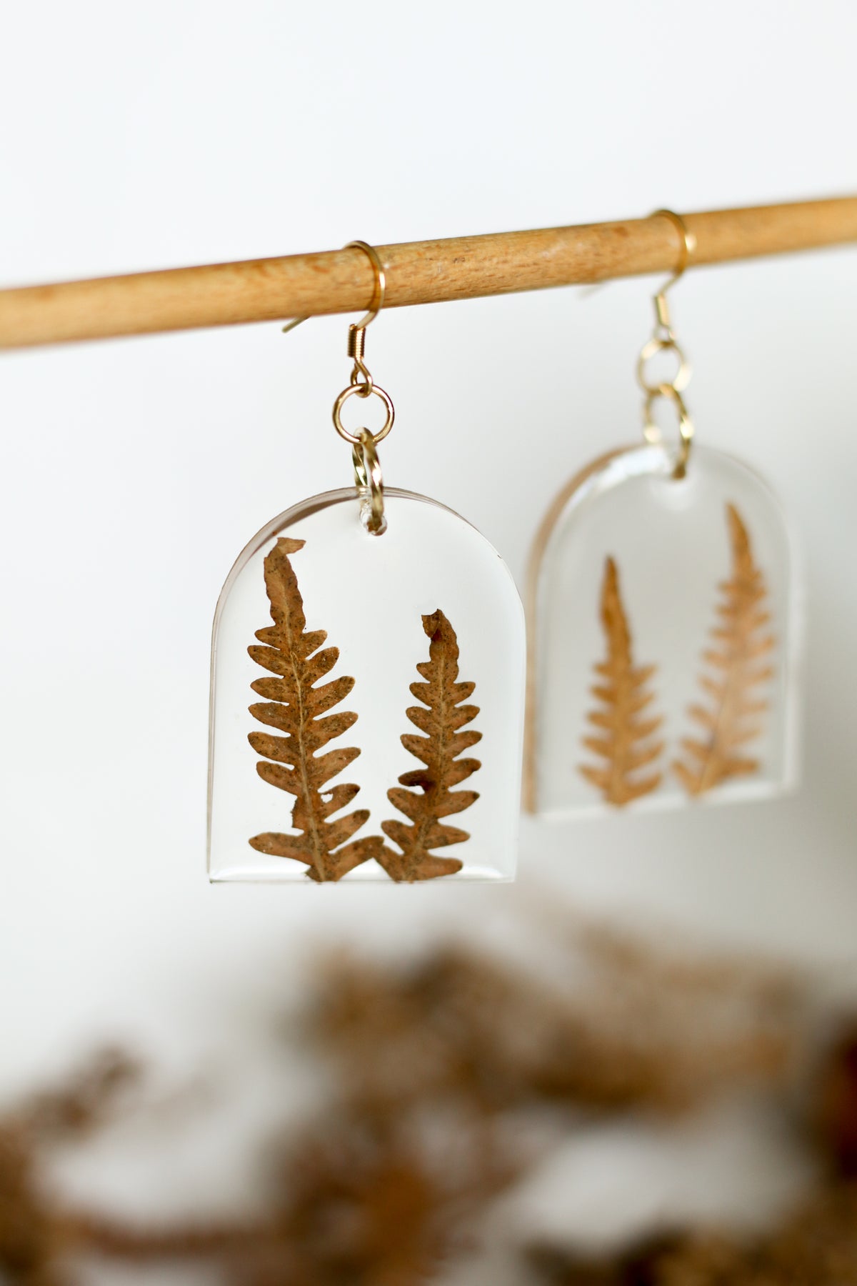 Boucles d'oreilles fougère n°02