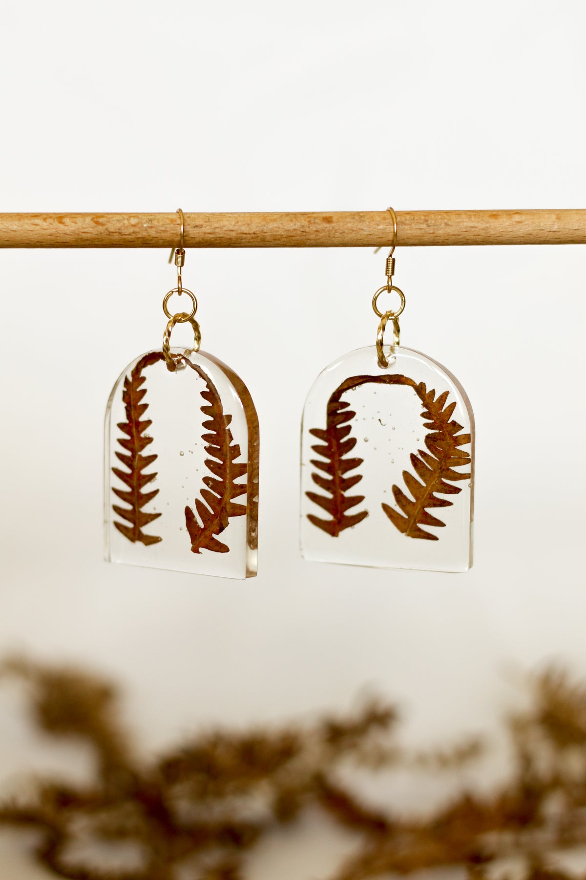 Boucles d'oreilles fougère n°01