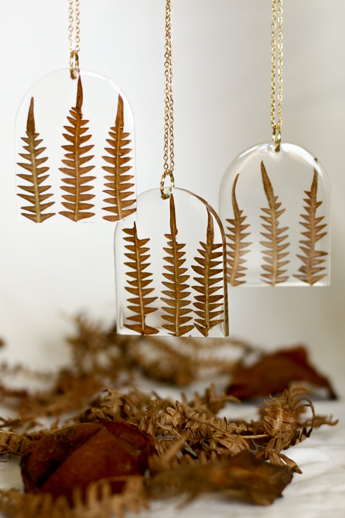 Fern sautoir necklaces