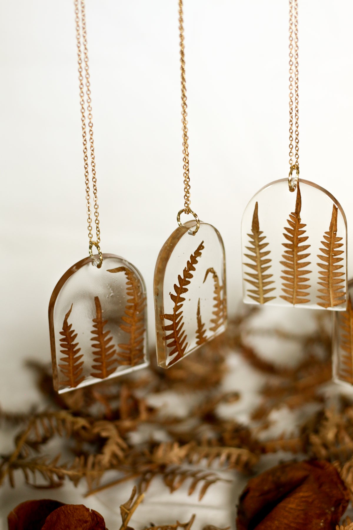 Fern sautoir necklaces