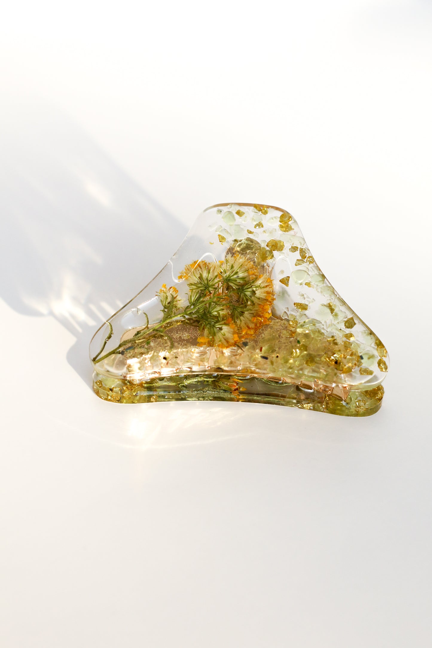 Pince à cheveux fleurs jaunes 02