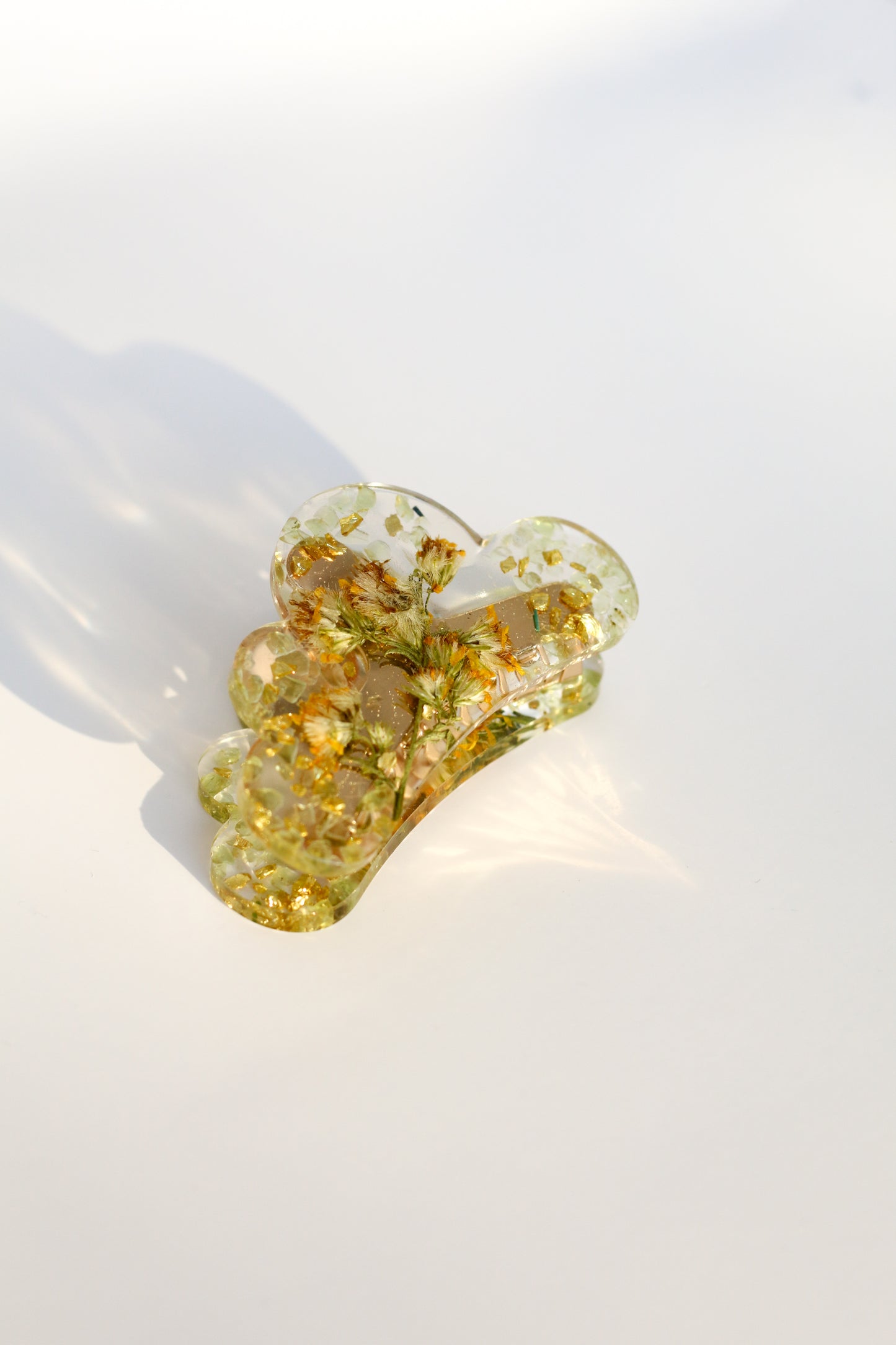 Pince à cheveux fleurs jaunes 04