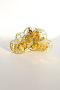 Yellow flower hair clip 04