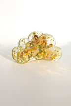Yellow flower hair clip 04