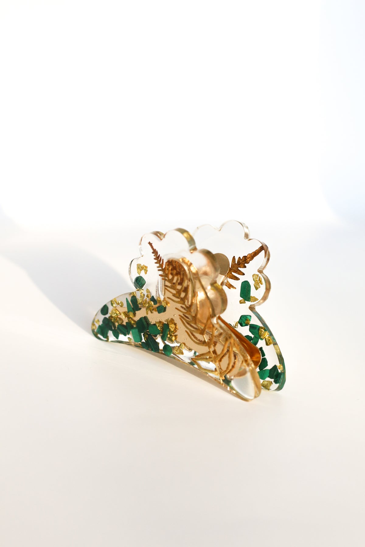 Malachite hair clip 02