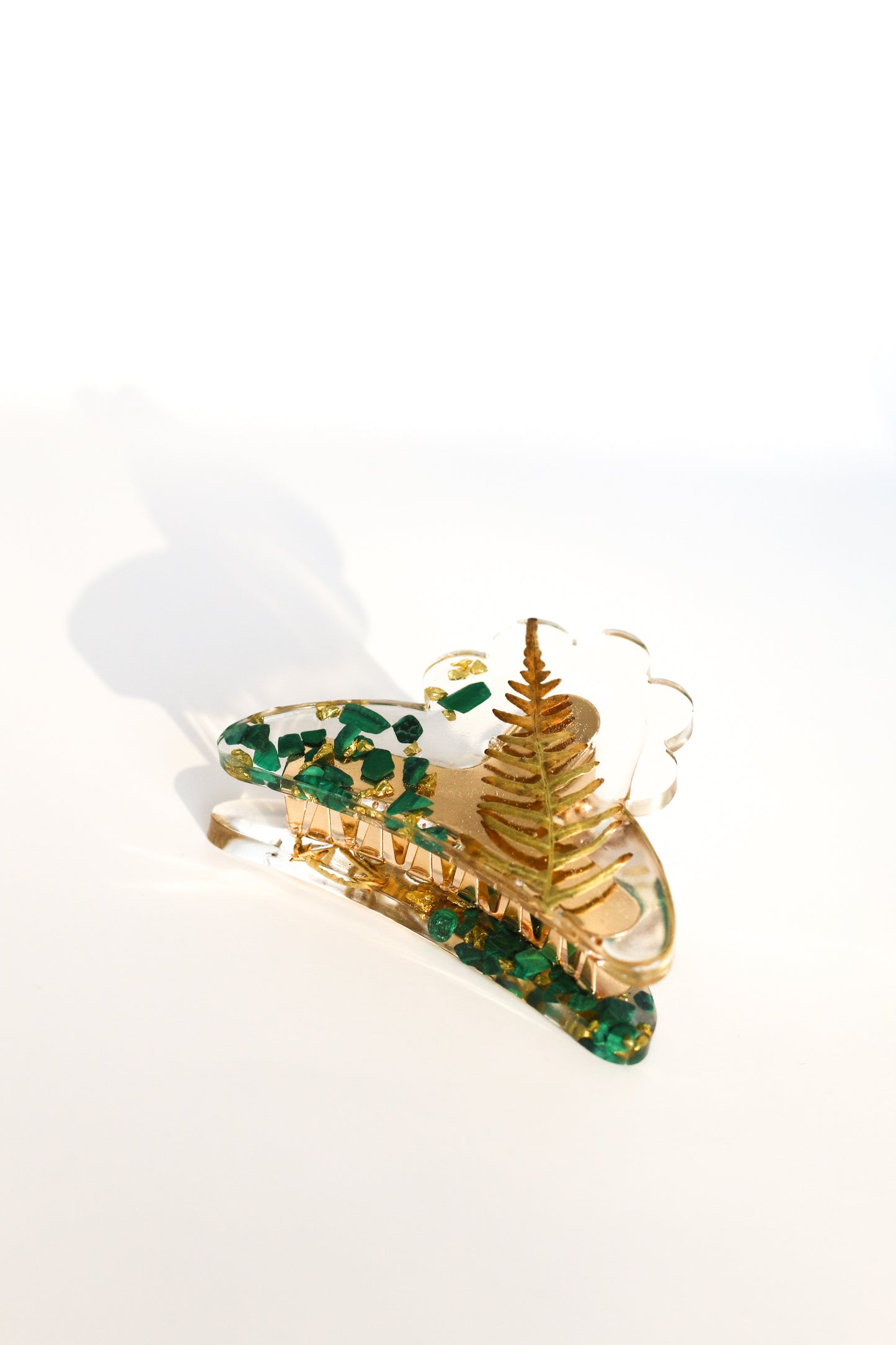 Malachite hair clip 02