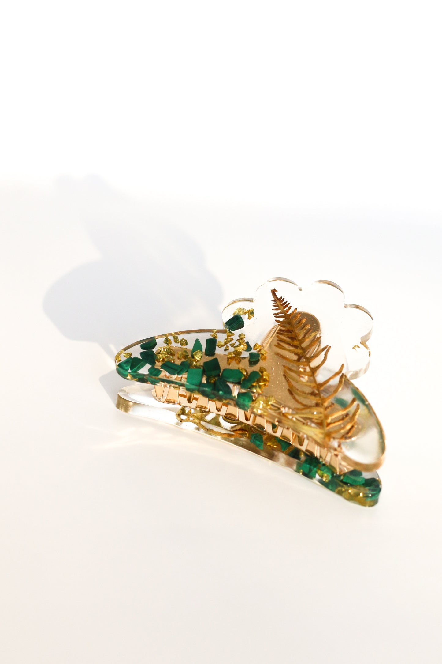 Malachite hair clip 02