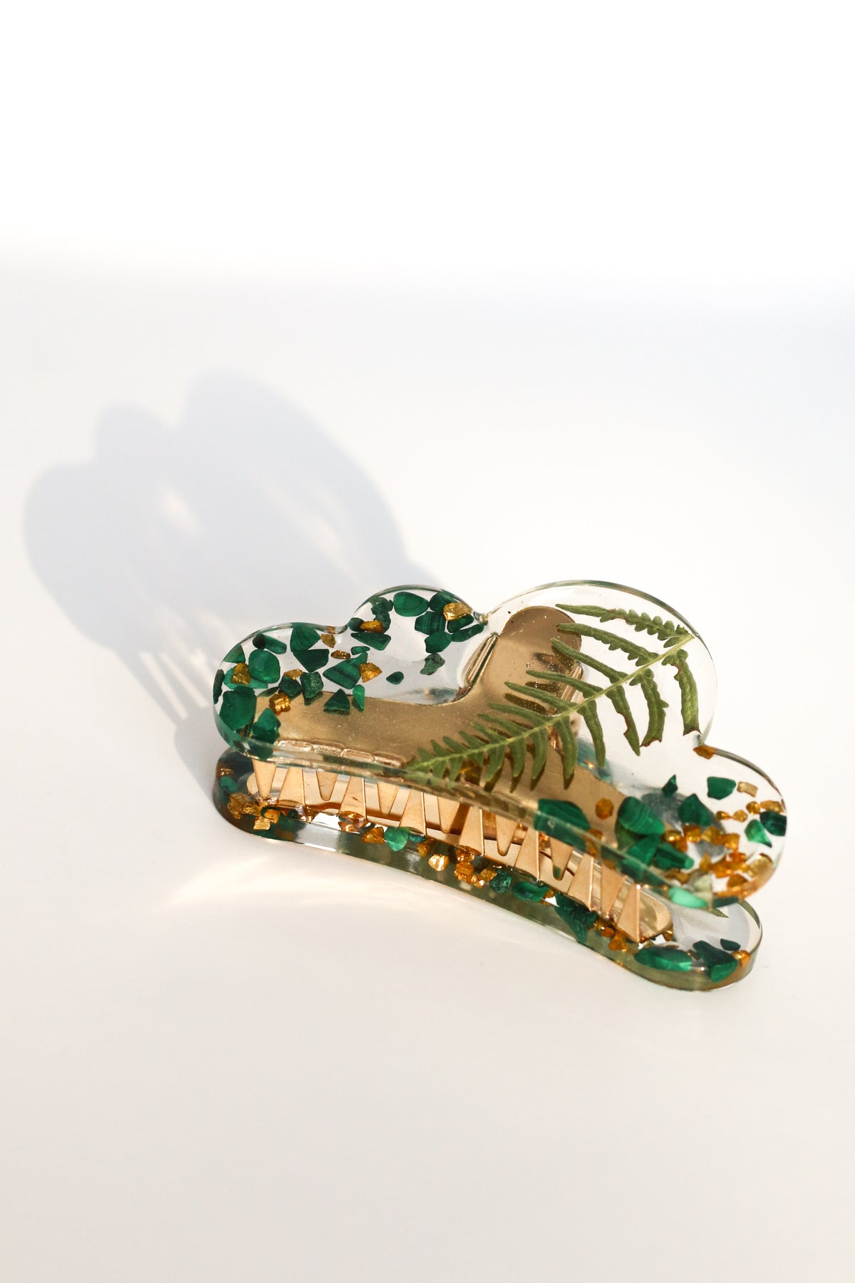 Malachite hair clip 03