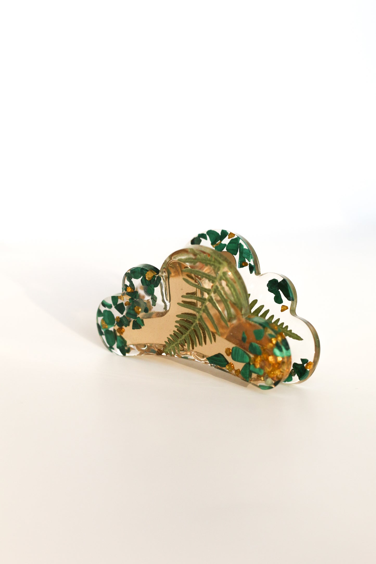 Malachite hair clip 03
