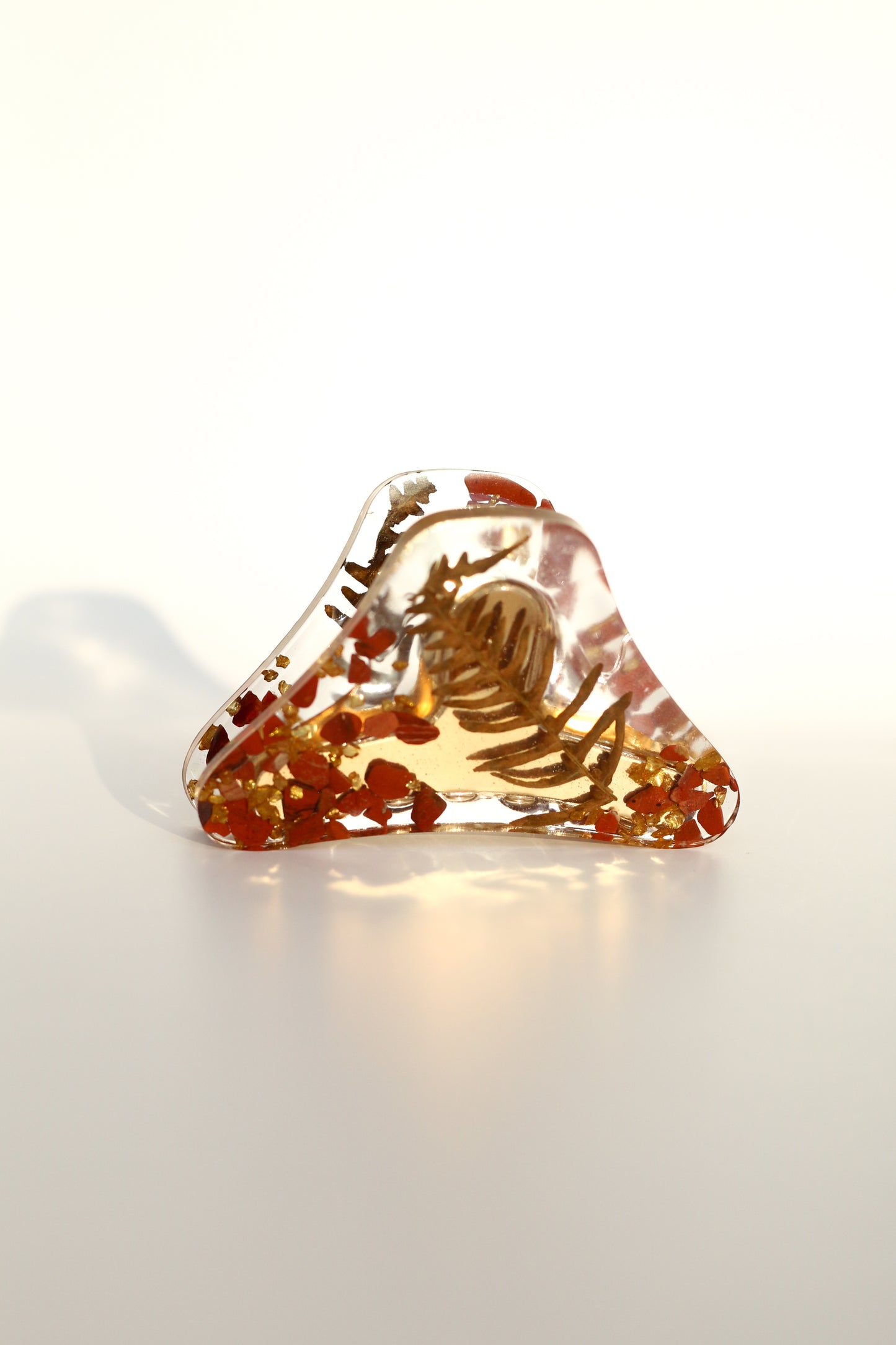 Pince à cheveux jaspe rouge