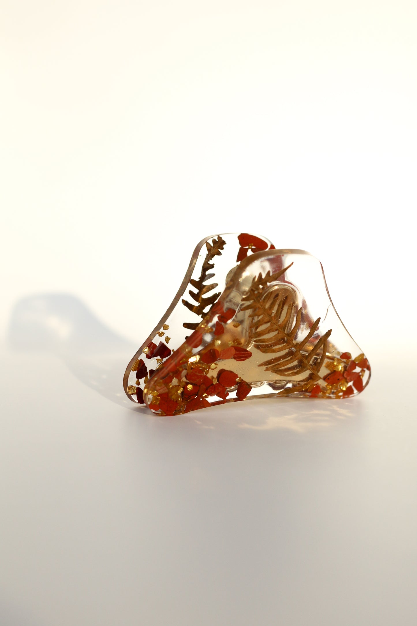 Pince à cheveux jaspe rouge