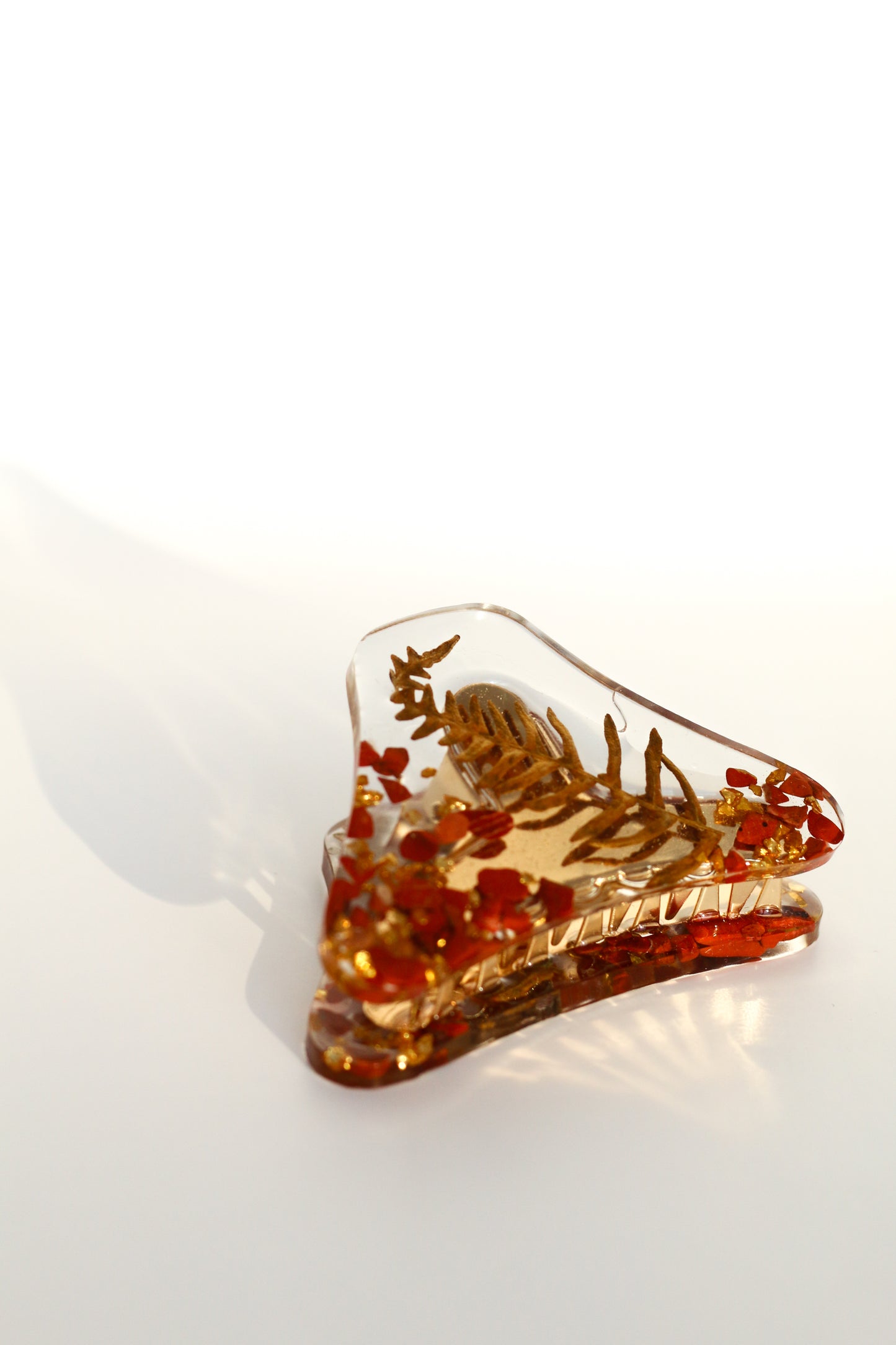 Pince à cheveux jaspe rouge