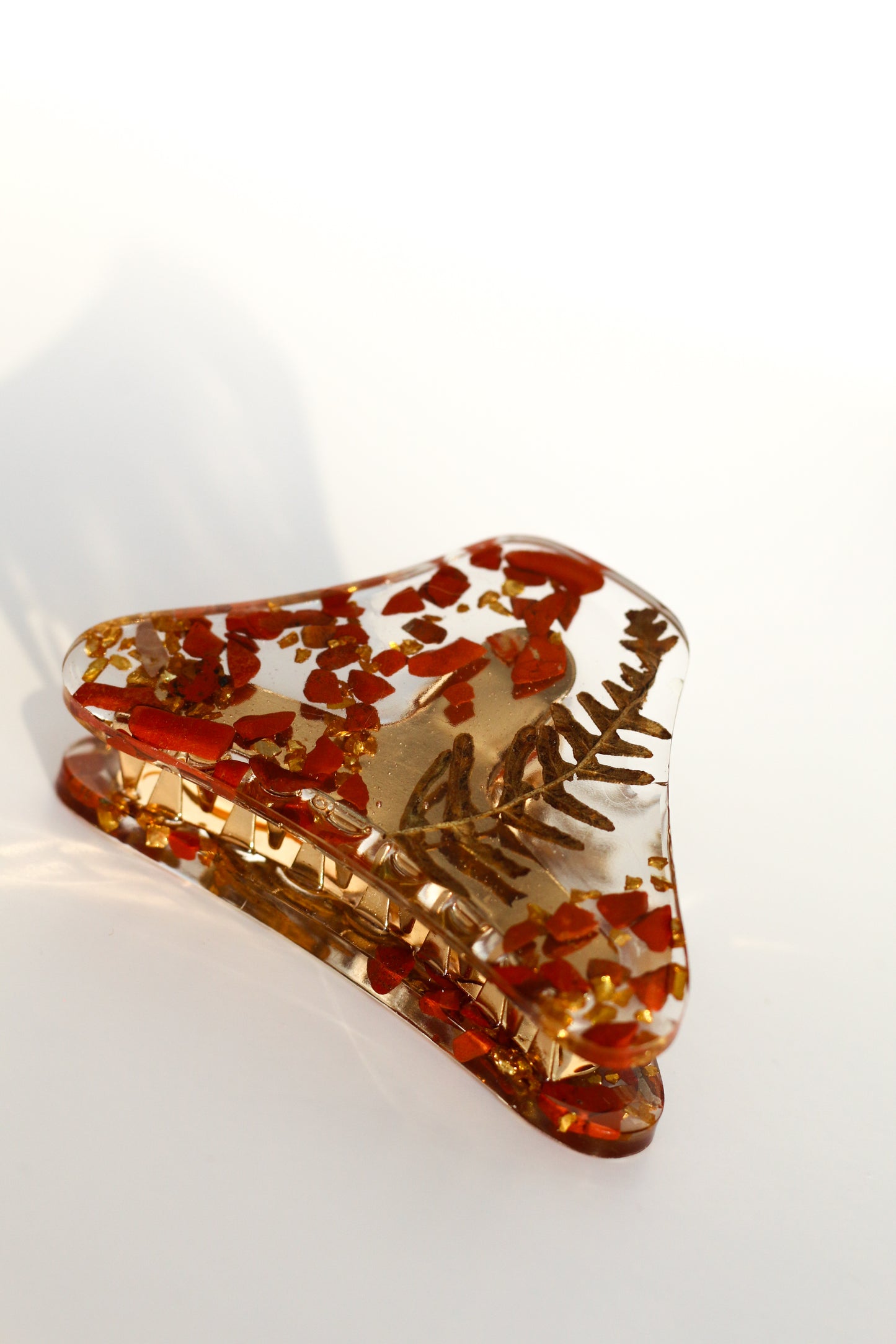 Pince à cheveux jaspe rouge