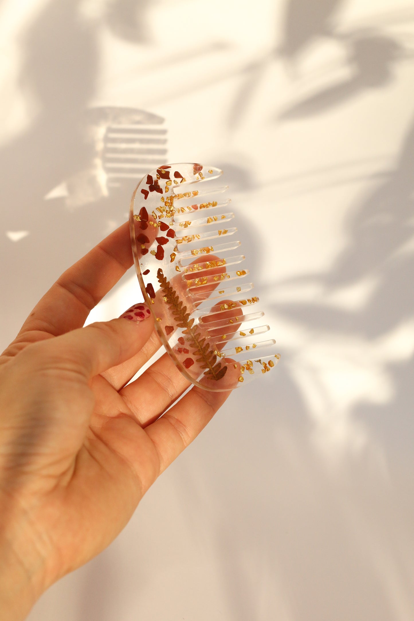 Petit peigne jaspe rouge 02