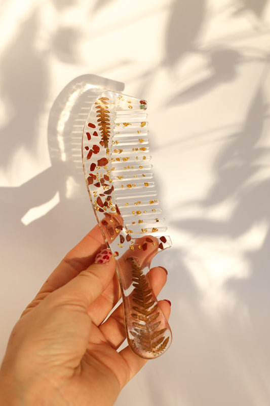 Grand peigne jaspe rouge