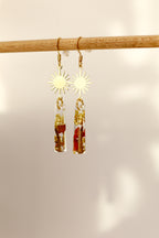 Boucles d'oreilles jaspe rouge - tige