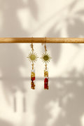 Boucles d'oreilles jaspe rouge - tige