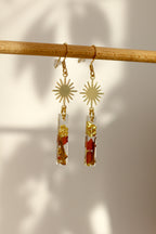 Boucles d'oreilles jaspe rouge - tige
