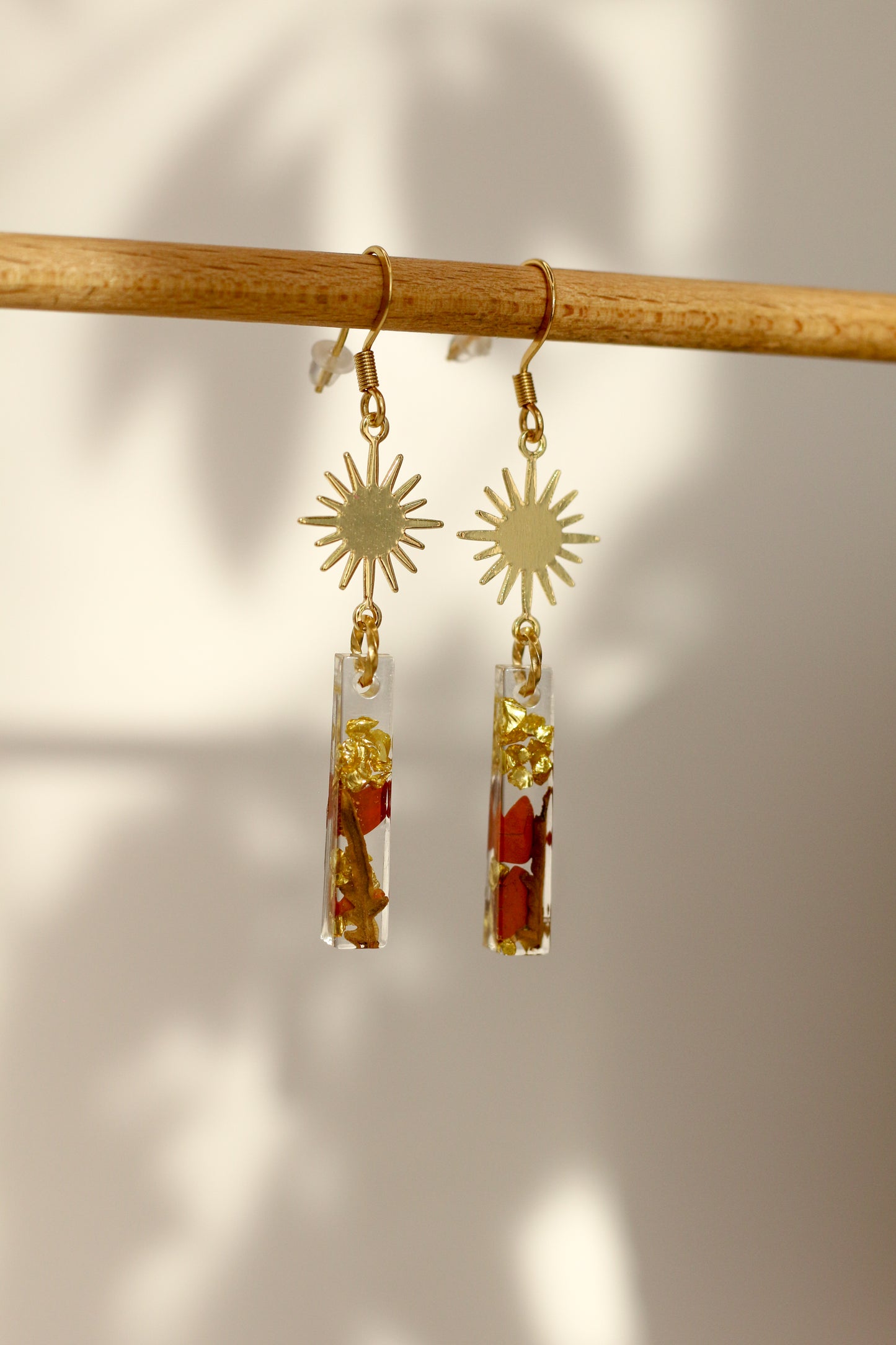 Boucles d'oreilles jaspe rouge - tige