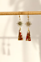 Red jasper earrings - rectangle