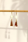 Red jasper earrings - rectangle