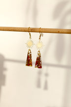 Red jasper earrings - rectangle
