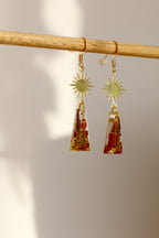 Red jasper earrings - rectangle