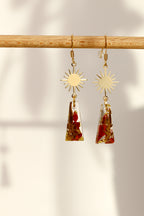 Red jasper earrings - rectangle