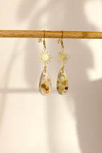 Boucles d'oreilles florales roses - gouttes
