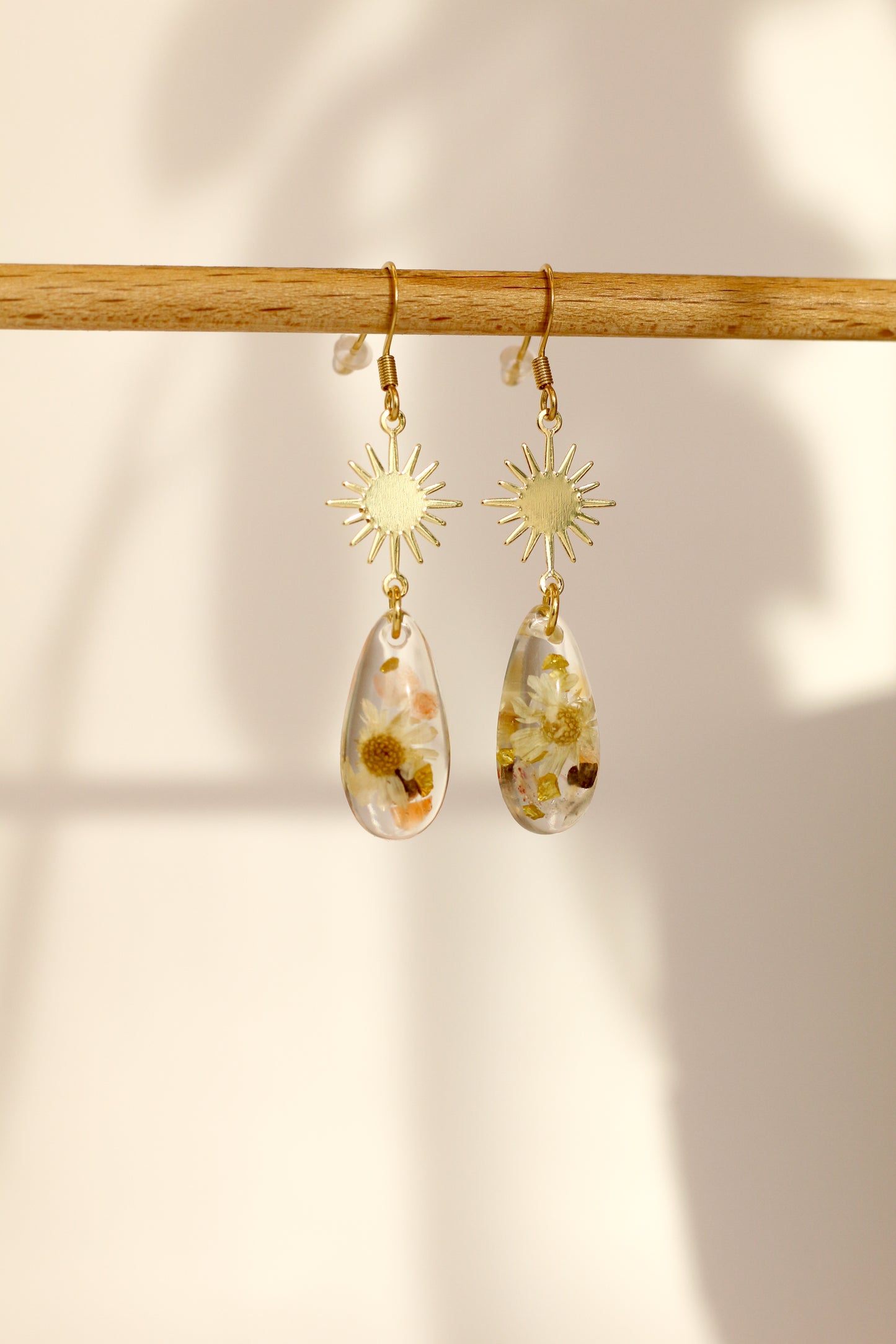 Boucles d'oreilles florales roses - gouttes