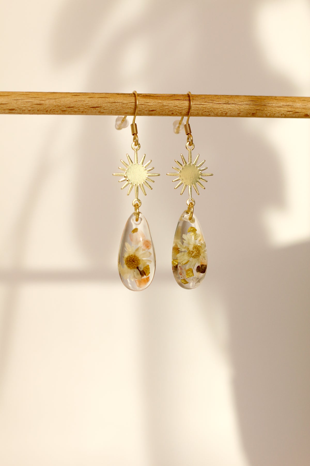 Boucles d'oreilles florales roses - gouttes